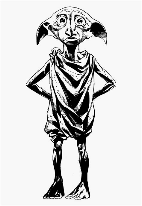 Vector Library Drawing Charcoals Cartoon Harry Potter Dobby Clipart
