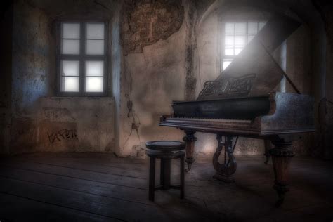 Lovely Piano In Old Abandoned Building