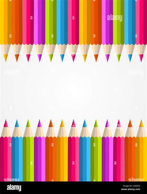 Colorful Rainbow Pencil Banner Seamless Pattern Background Vector