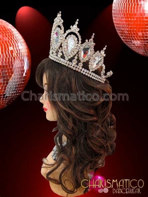Divas Classic Iridescent Rhinestone Adorned Shimmering Crystal Tiara Crown Headdress