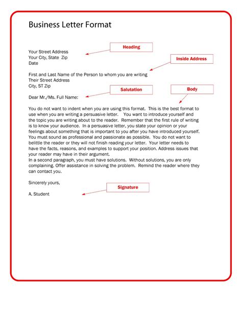formal business letter format templates examples