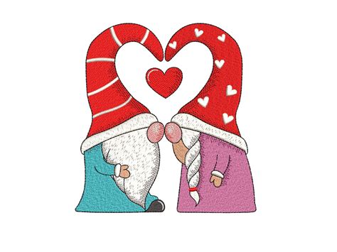 Gnome Couple Kissing · Creative Fabrica