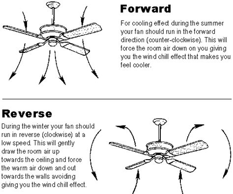 In the summer, you want the fan to blow down and that blowing air will hit your skin and make you feel cool. Ceiling Fan Direction - Summer & Winter | Hansen Wholesale