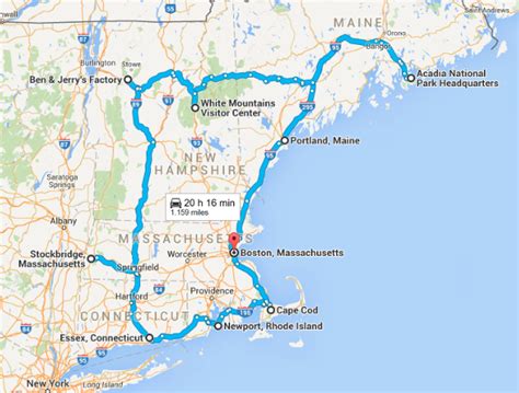 New England Road Trip Map