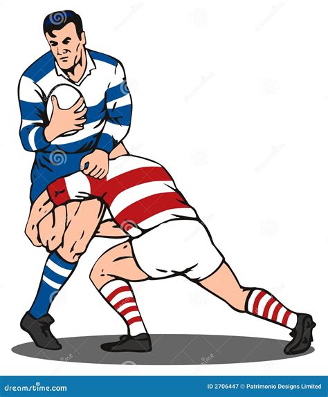 Rugby Player Running With Ball Vector Illustration