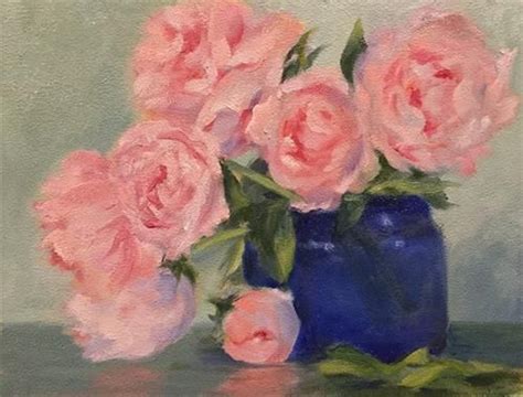 Daily Paintworks Pink Peonies Original Fine Art For Sale Dee
