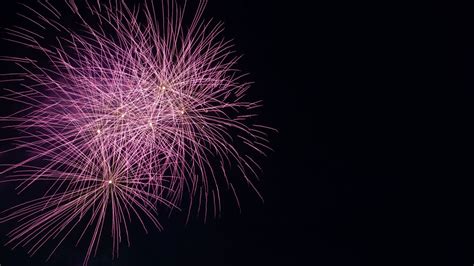 Download Wallpaper 1366x768 Fireworks Salute Sparks Purple Tablet