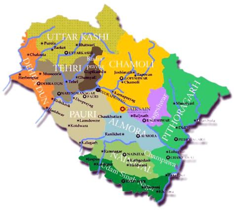 Uttarakhand Tourist Map