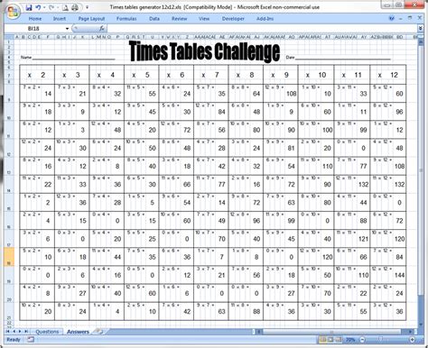 60 Multiplication Tables Print Out Sheet Multiplication Out Print