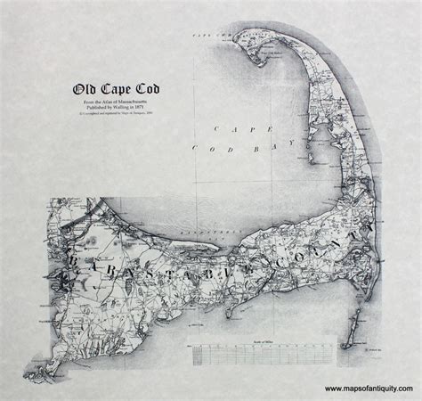 Old Cape Cod Reproduction Map Cape Cod Map Cape Cod Antique Maps
