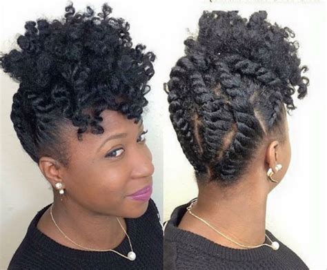 Though this look is braided, you could still create a similar style with twists for an elegant evening out or special occasion. Flat Twist Styles for Natural Hair - A Million Styles