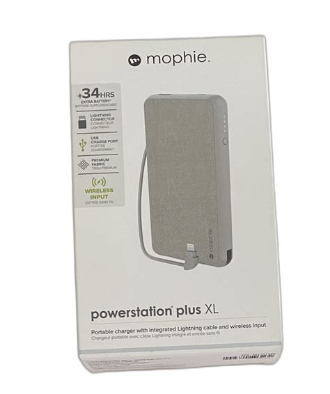 Premium Mophie Powerstation Plus Xl 10000mah Gray Portable Battery Pack