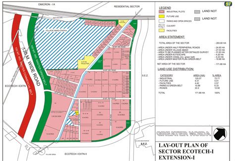 Layout Plan Of Ecotech I Extension I Greater Noida Hd Map Greater