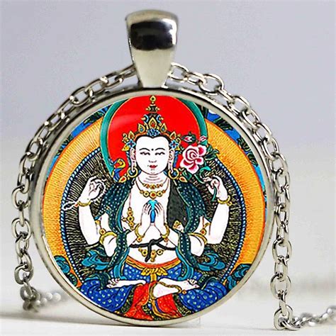 Buddha Pendant And Necklace Buddha Jewelry Buddhist Pendant Glass