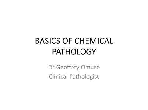 Solution Basics Of Chemical Pathology Studypool