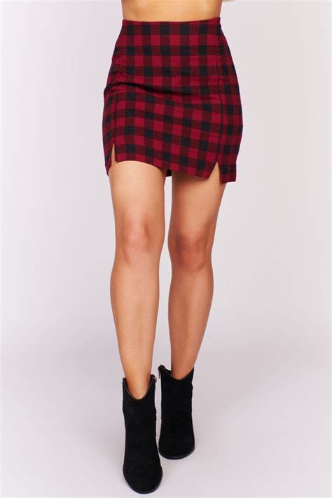 claim to fame plaid mini skirt red in 2020 plaid mini skirt mini skirts plaid