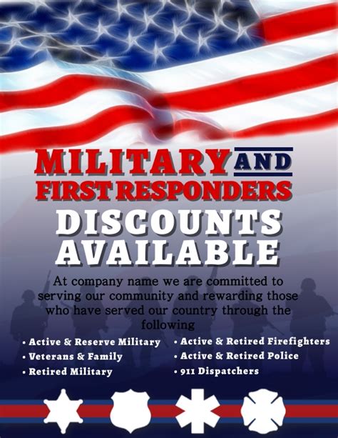 Military And First Responder Discounts Template Postermywall