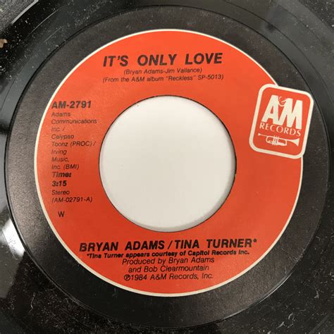 Bryan Adams Tina Turner Its Only Love 1985 Carrollton Pressing