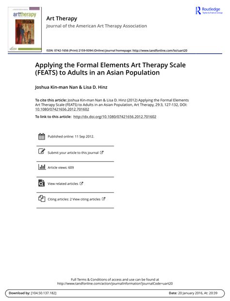 Pdf Applying The Formal Elements Art Therapy Scale Feats To Adults