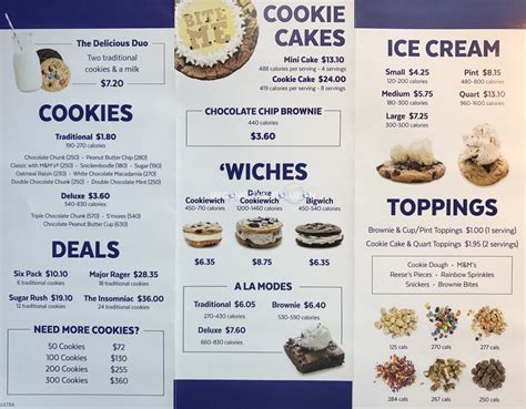 Insomnia Cookies Chicago Menu (Scanned Menu With Prices)