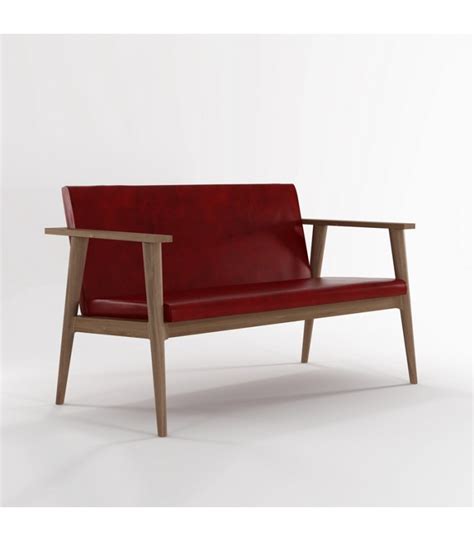 94 simon sofa natural solid teak wood 100% acrylic canvas white matte smooth. Vintage 2-seater Sofa - Mountain Teak