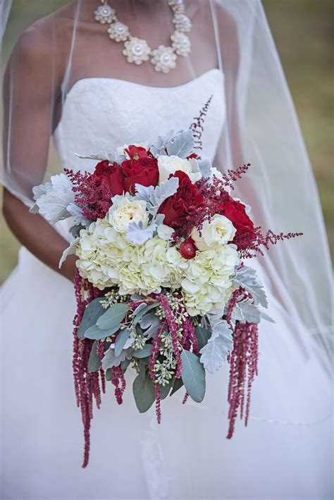 Red And White Bridal Bouquet