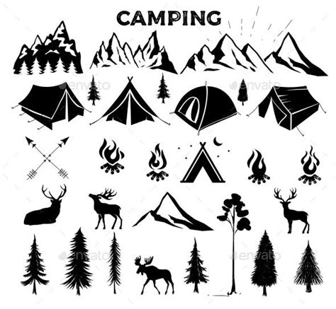 Download Travel Even Camping Vector Elements | Vector logo, Tree ...