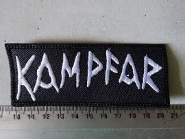 With these logo png images, you can directly use them in your design project without cutout. KAMPFAR - WHITE NAME LOGO | Patches | Riffs Merchandise