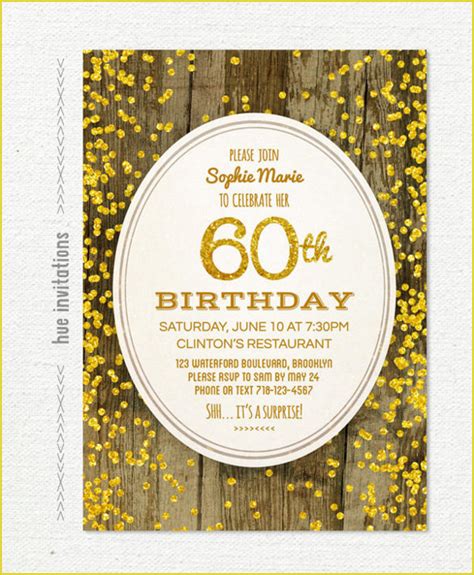 Free Printable 60th Birthday Invitation Como Deco Birthday Free
