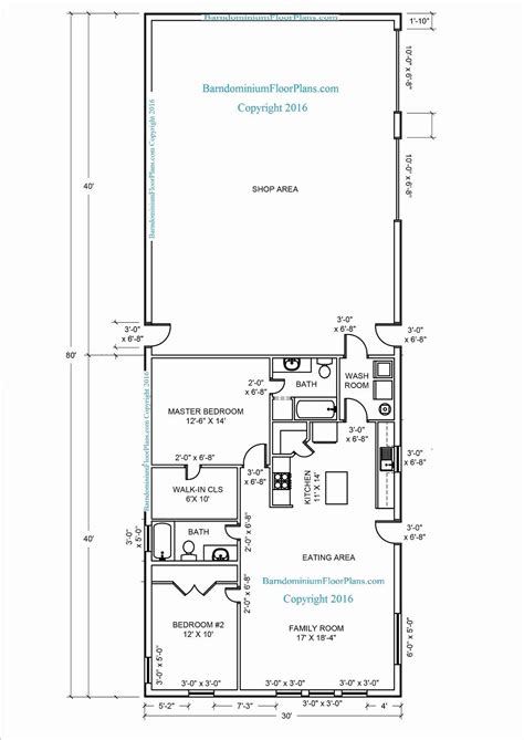 40x80 Barndominium Floor Plans Floorplansclick