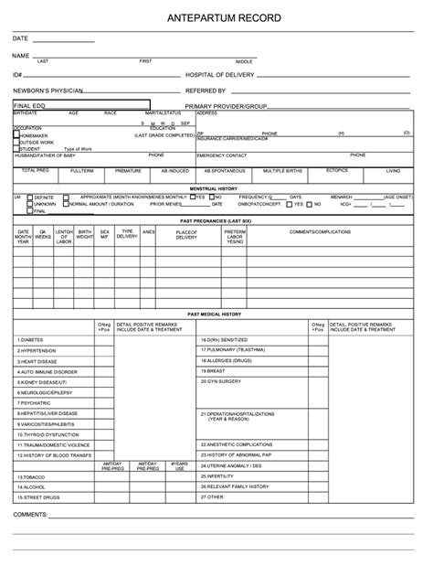 Prenatal Record Sample Fill Out And Sign Online Dochub