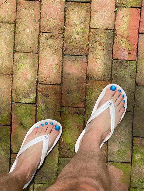 Pin By Randall Gardner On My Pedicures Manicures Mens Nails Polished Man Mens Flip Flops