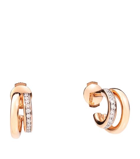 Pomellato Rose Gold And Diamond Iconica Hoop Earrings Harrods Uk