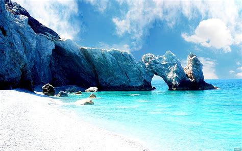 Lalaria Beach Sea Greece Rocks Island Hd Wallpaper Peakpx