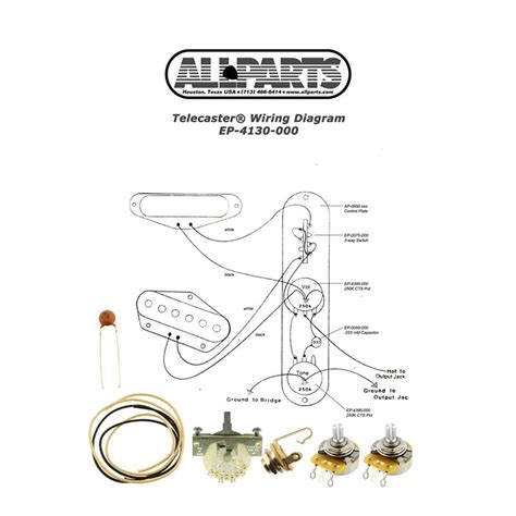Allparts Ep 4130 000 Wiring Kit For Tele 3 Way Switch