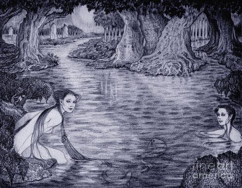 The Water Nymphs Drawing By Debra Hitchcock Fine Art America