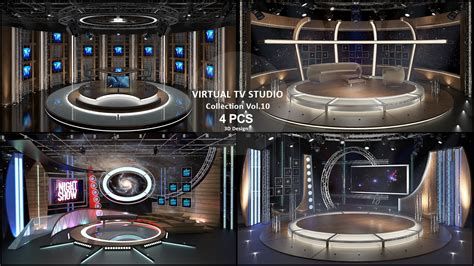 Virtual TV Studio Sets Collection Vol 10 4 PCS DESIGN By A3dDesign