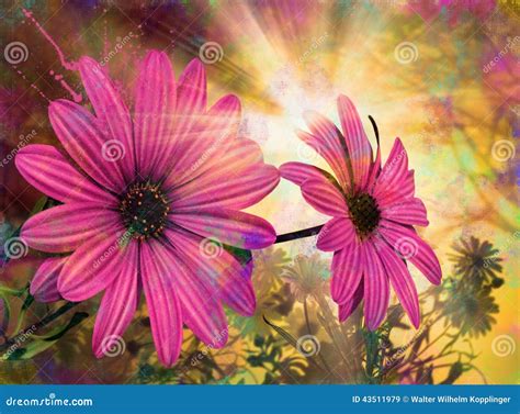Daisy Spring Sunrise Flowers Stock Illustration Illustration Of Grow