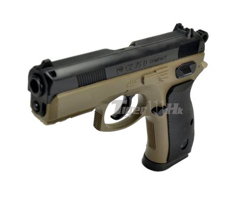 Asg Cz 75d Compact Spring Gun Pistol Black And Dark Earth Airsoft