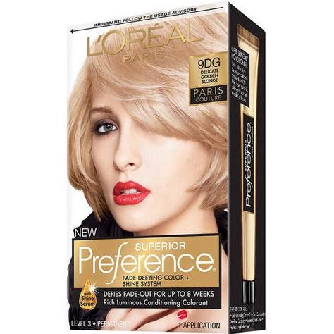 Loreal Paris Superior Preference Fade Defying Shine Permanent Hair Color 9dg Delicate Golden