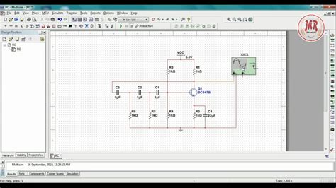 Rc Phase Shift Oscillator Transistor Based Multisim Simulation Youtube