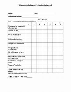 Individual Student Behavior Chart Printable Printable Individual Free