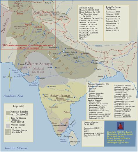 Kushan Empire Neighboring States Illustration World History Encyclopedia