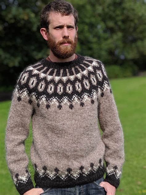Knitted Icelandic Alafoss Lopi Wool Jumper Sweater 100 Etsy Uk