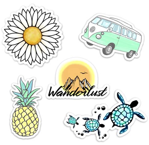 Buy Stickers For Water Bottles 5 Pack Cute Waterproof And Perfect
