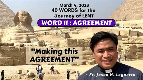 Word Agreement Making This Agreement Reflection By Fr Jason