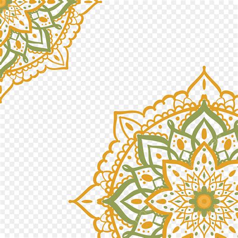Perbatasan Ornamen Islam Mandala Geometris Templat Png Dan Vektor