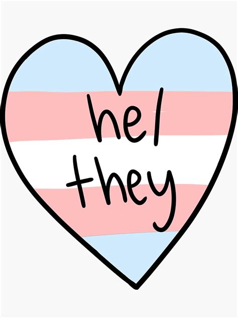 Hethey Pronouns Trans Pride Sticker For Sale By Annabelnied