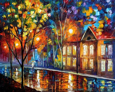When The City Sleeps — Palette Knife Oil Painting On