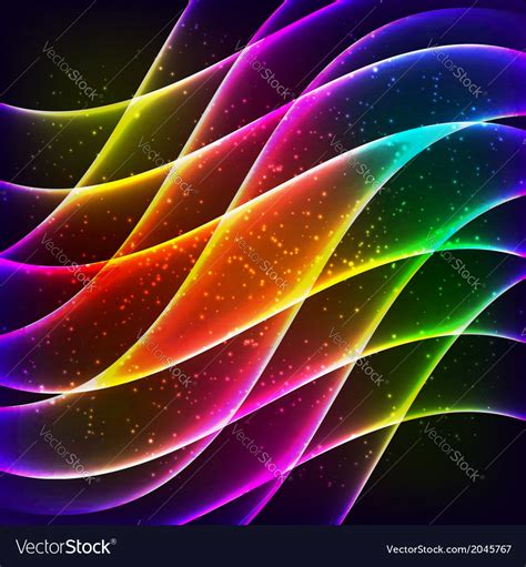 Neon Rainbow Waves Background Royalty Free Vector Image